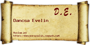 Dancsa Evelin névjegykártya